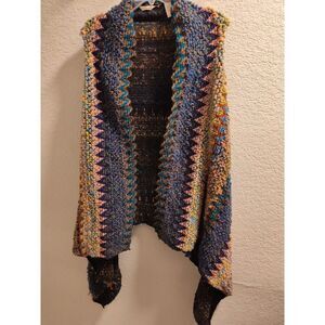 Soft Surroundings Taylor Colorful Textured Knit Topper Vest Cardigan One Size
